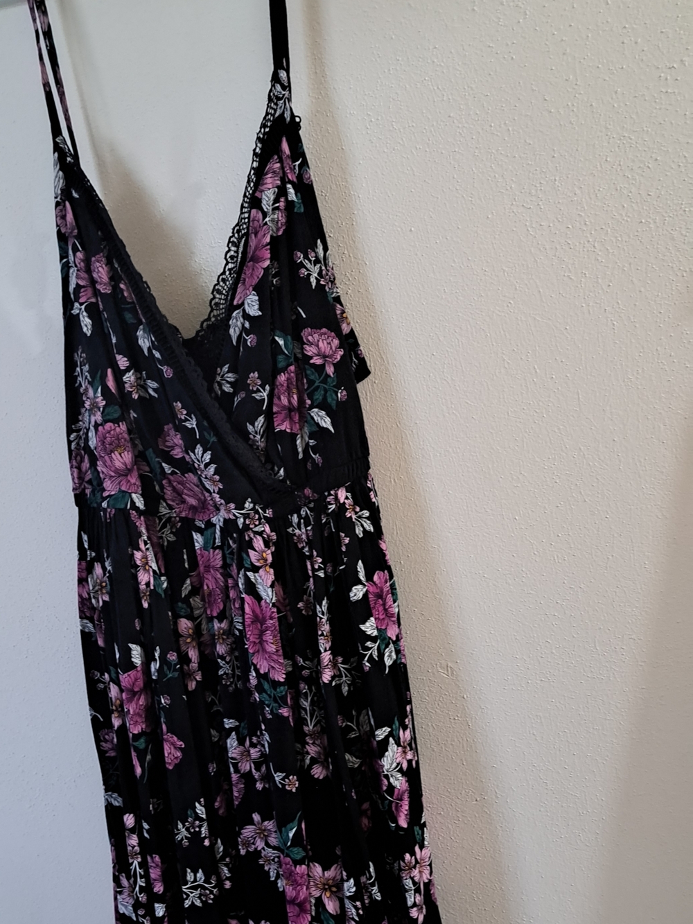 Torrid Black Floral Lace-Trim Dress